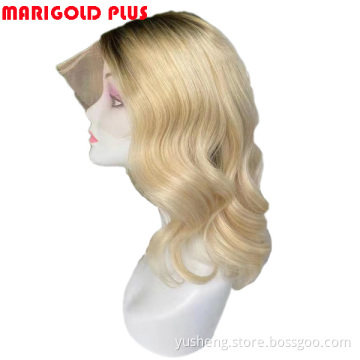 Golden Hair High Quality Virgin Remy Indian Natural Girls Hair Wig